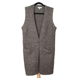 ORVIS Merino Wool‎ Silk Blend Long Sweater Vest Marled Knit Layer, Size Small